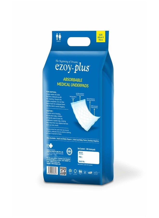 Ezoyplus Premium Protection Underpads ,60*90 cm| Xtra Absorbency & Leak Protection (Underpad, 10, Piece) - Image 3