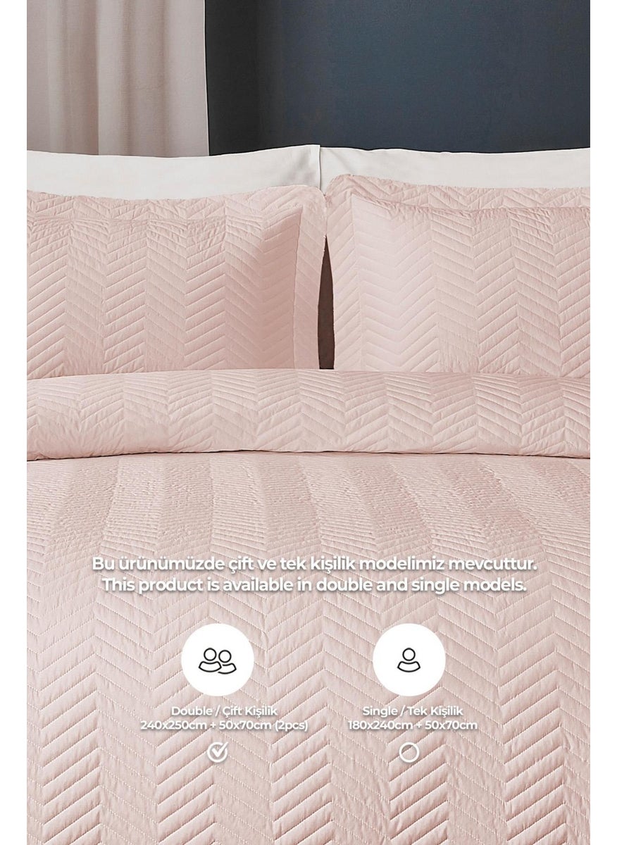 Ross 100% Cotton Bedspread (Pique) Set Double Quilted Striped Daily Washable Powder - pzsku/Z738E418D1841CDCE4BB1Z/45/_/1740652468/b4c190c7-0804-4c01-9ca8-96d3cb341a9b