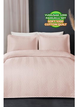 Ross 100% Cotton Bedspread (Pique) Set Double Quilted Striped Daily Washable Powder - pzsku/Z738E418D1841CDCE4BB1Z/45/_/1740652477/362883b6-7062-4918-b0e9-48810987ad51