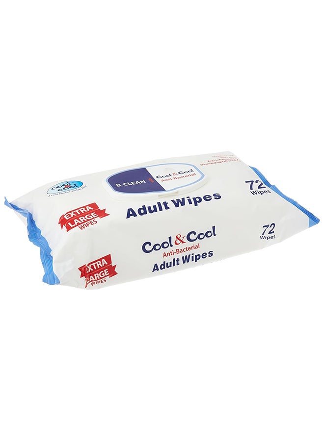 Cool & Cool Adult Cleaning Wipes Extra Large 72's - Premium Thick Body Wipes, Alcohol-Free, Gentle & Effective Adult Hygiene Wipes - Image 4