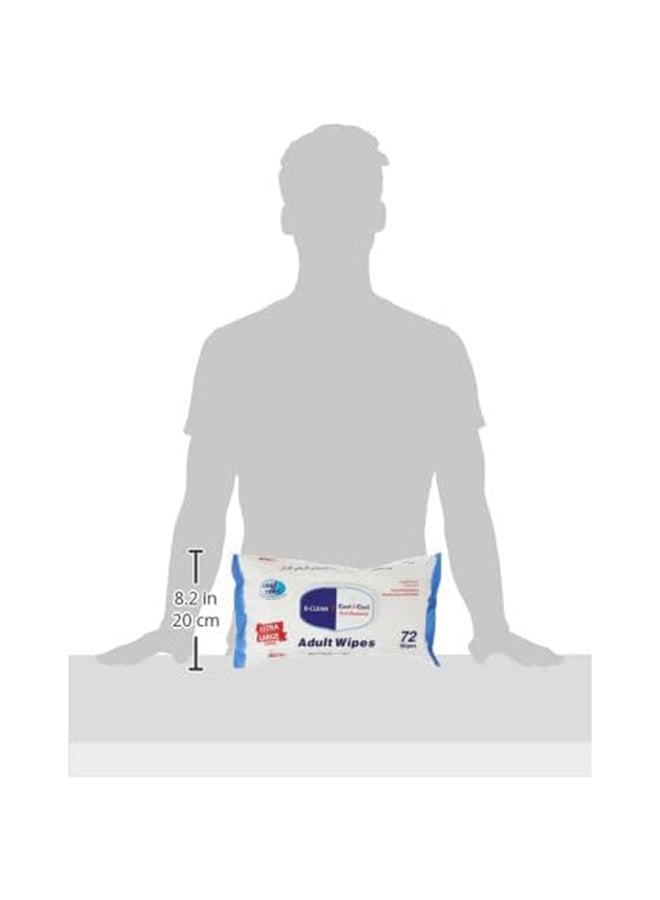 Cool & Cool Adult Cleaning Wipes Extra Large 72's - Premium Thick Body Wipes, Alcohol-Free, Gentle & Effective Adult Hygiene Wipes - Image 3