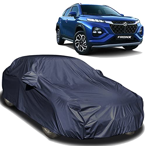 Autofact Car Body Cover Compatible for Maruti Fronx. with Mirror Pockets (Navy Blue) - Image 1