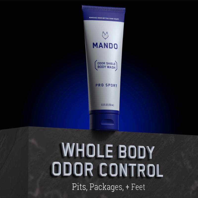 Mando Odor Shield Body Wash - 24 Hour Control - Removes Odor Better than Soap - SLS and Paraben Free, Skin Safe - 8.5 Ounce (Pro Sport) - Image 5