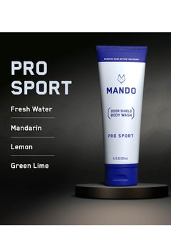 Mando Mando Odor Shield Body Wash - 24 Hour Odor Control - Removes Odor Better than Soap - SLS Free, Paraben Free, Skin Safe - 8.5 Ounce (Pro Sport)  - Image 3