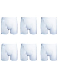 D1 Men's underwear shorts, 100% cotton, consisting of 6 pieces, Egyptian made, white color  - Image 2