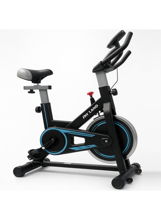 Sky Land Exercise Bike for Home, Indoor Spin Cycling Bike with Adjustable Resistance, Silent Belt Drive, LCD Monitor, Cardio Fitness Machine For Home Gym - Image 1