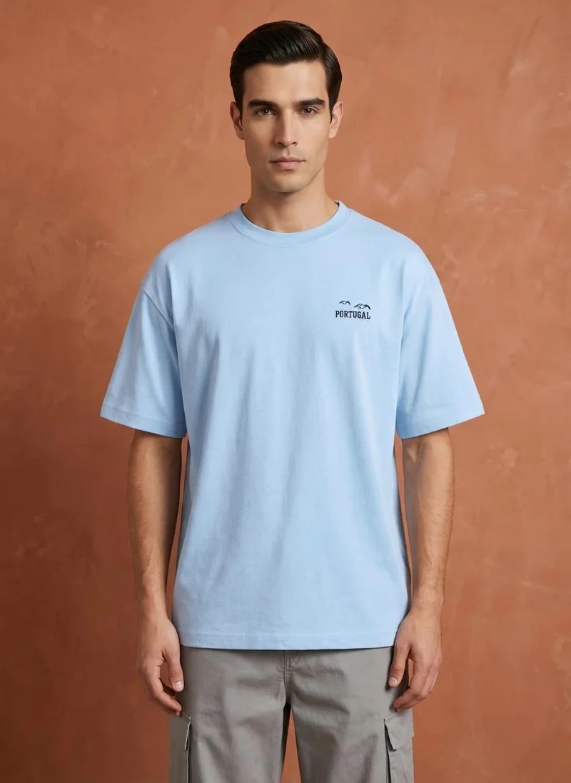 NOBERO Men Oversized Graphic Printed T-shirt