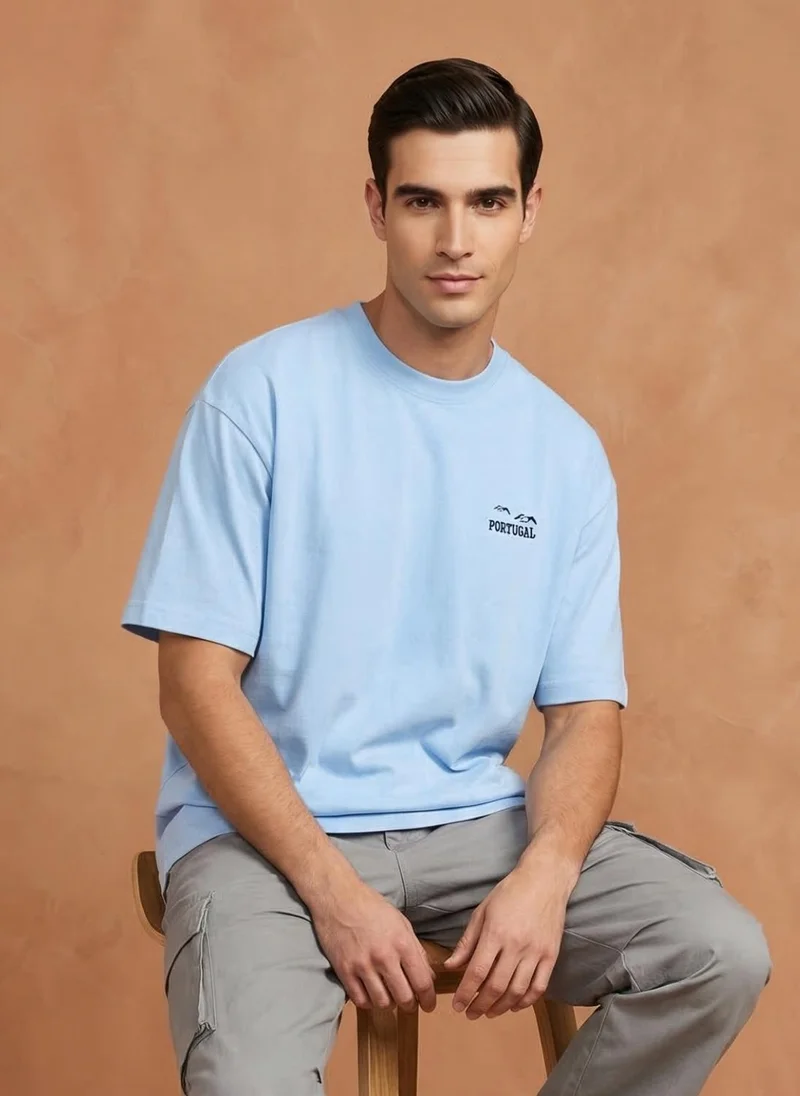 NOBERO Men Oversized Graphic Printed T-shirt