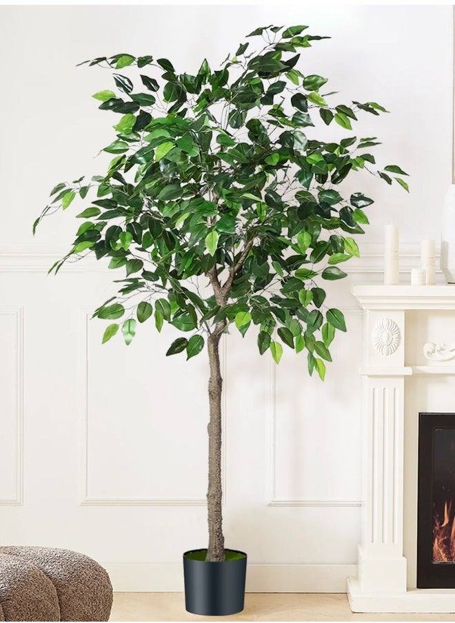 APEX Artificial Ficus Trees Eucalyptus Trees with Silk Leaves,Fake Moss and Sturdy Nursery Pot,Fake Plants for Office Home Decor 180CM  - Image 2