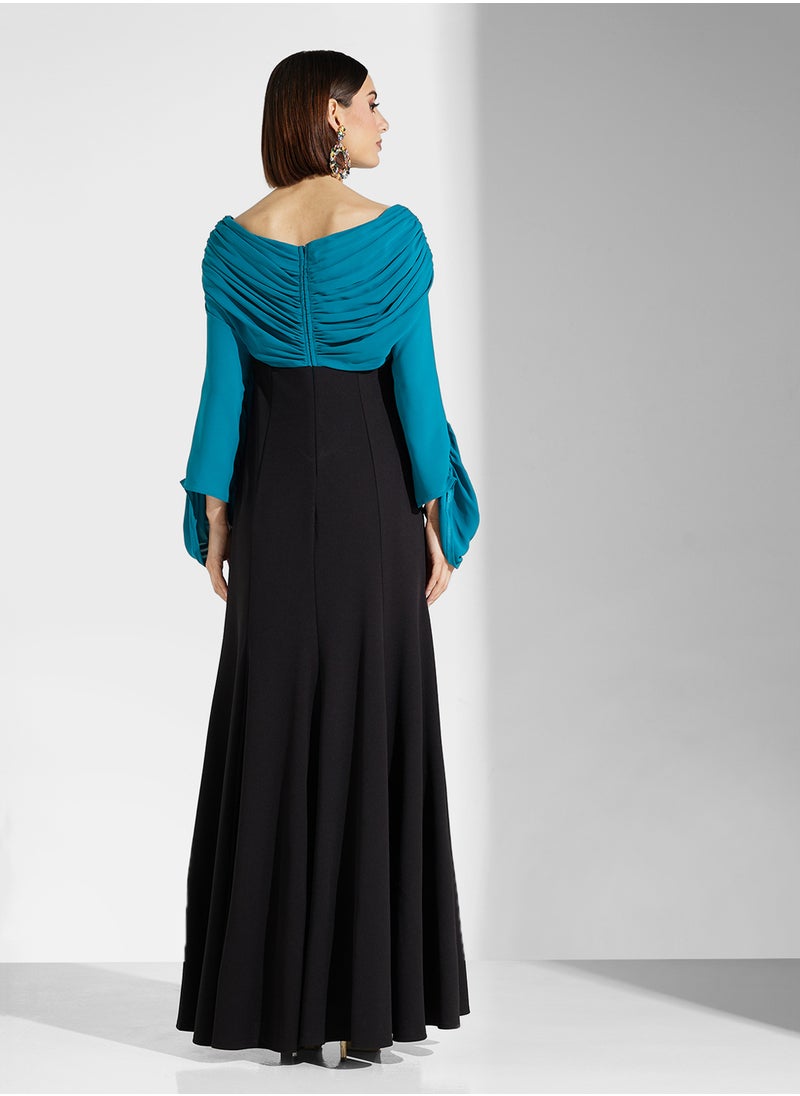 Iyra Gathered Crepe Maxi Dress  - Image 2
