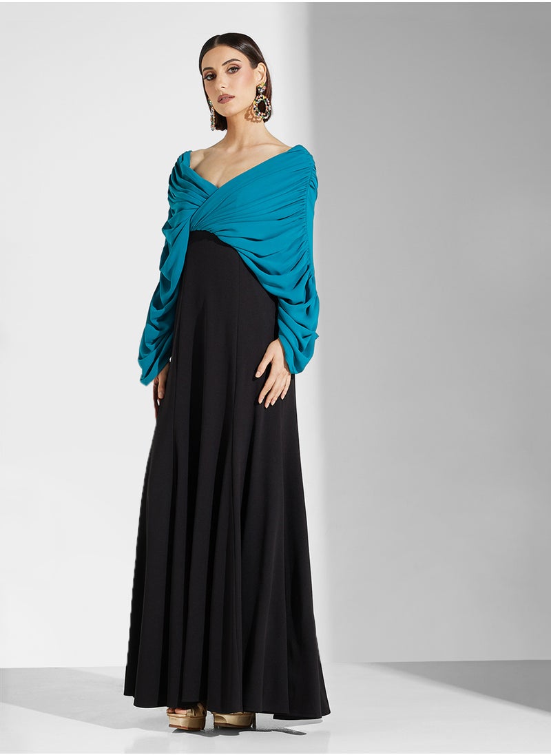 Iyra Gathered Crepe Maxi Dress  - Image 4