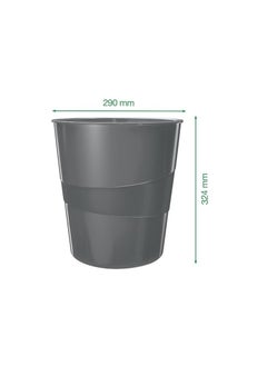 LEITZ Leitz 52781054 15 Litre Waste Bin, Plastic, WOW Range, Green  - Image 4