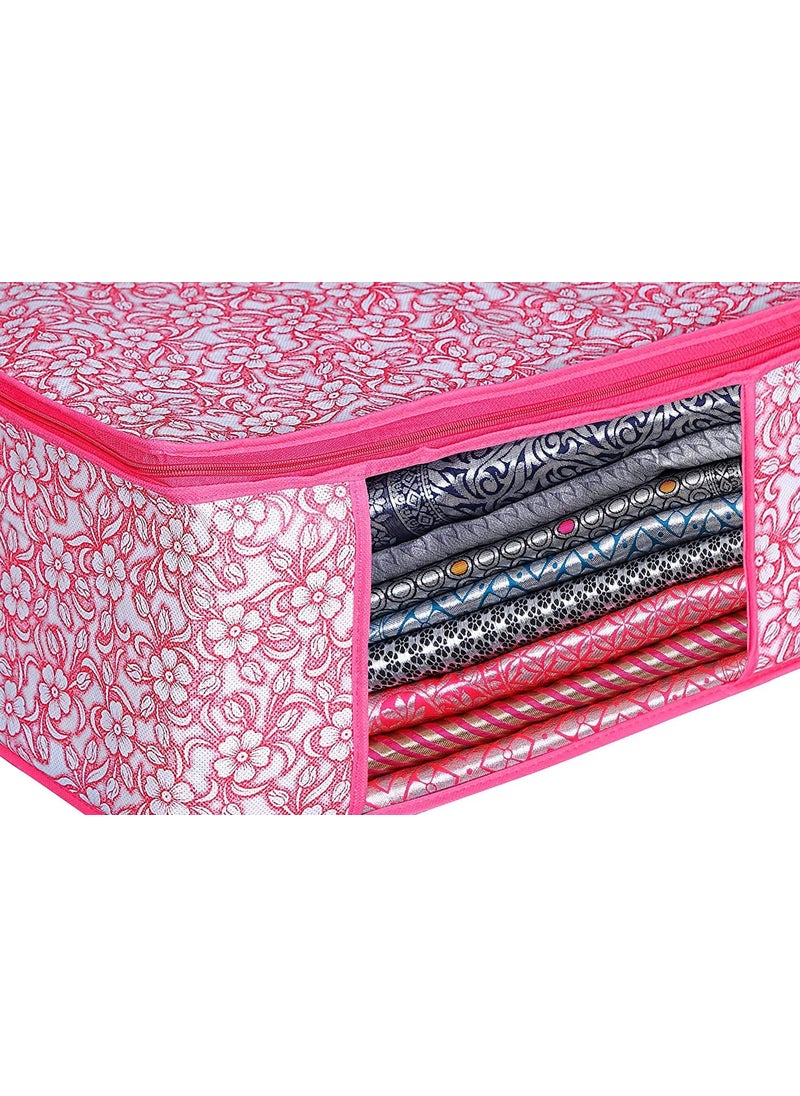 AI ANKIT INTERNATIONAL ANKIT INTERNATIONAL Garments Protect Saree cover Storage Bag with Dust Protection Front Clear window Zip Closure for MultiPurpose Clothing Storage Pack of 6 16 x 14 x 9 inches AIPKLEAFPK06  - Image 3