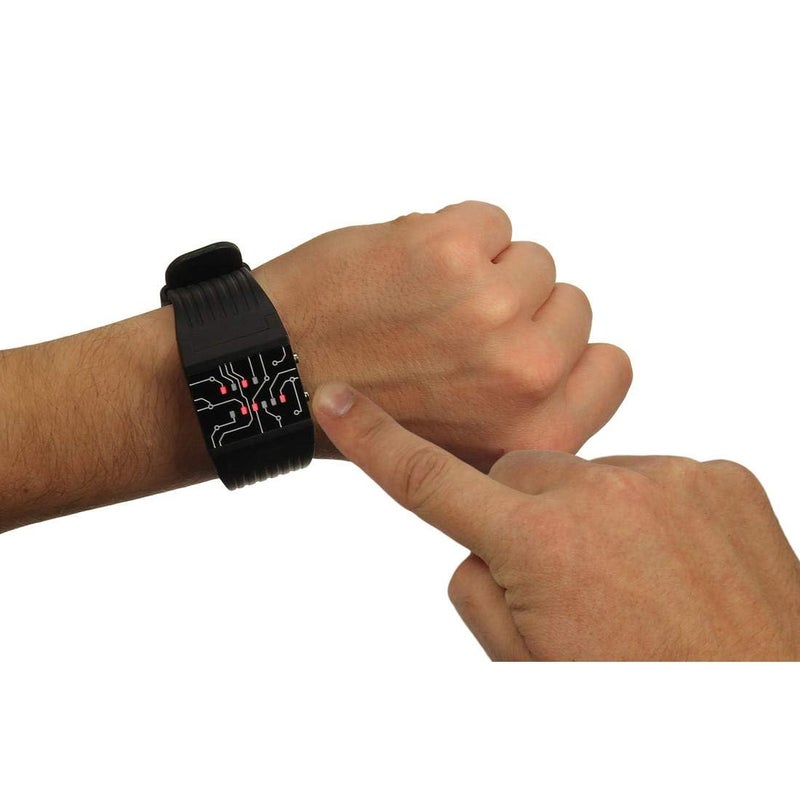 getDigital Binary Wrist Watch for Professionals with LED Lights - A Black Digital Clock That depicts The time as Binary Code - Image 4