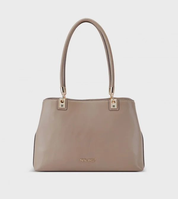 NINE WEST DONELLA Logo Metal Zippered Shoulder Bag