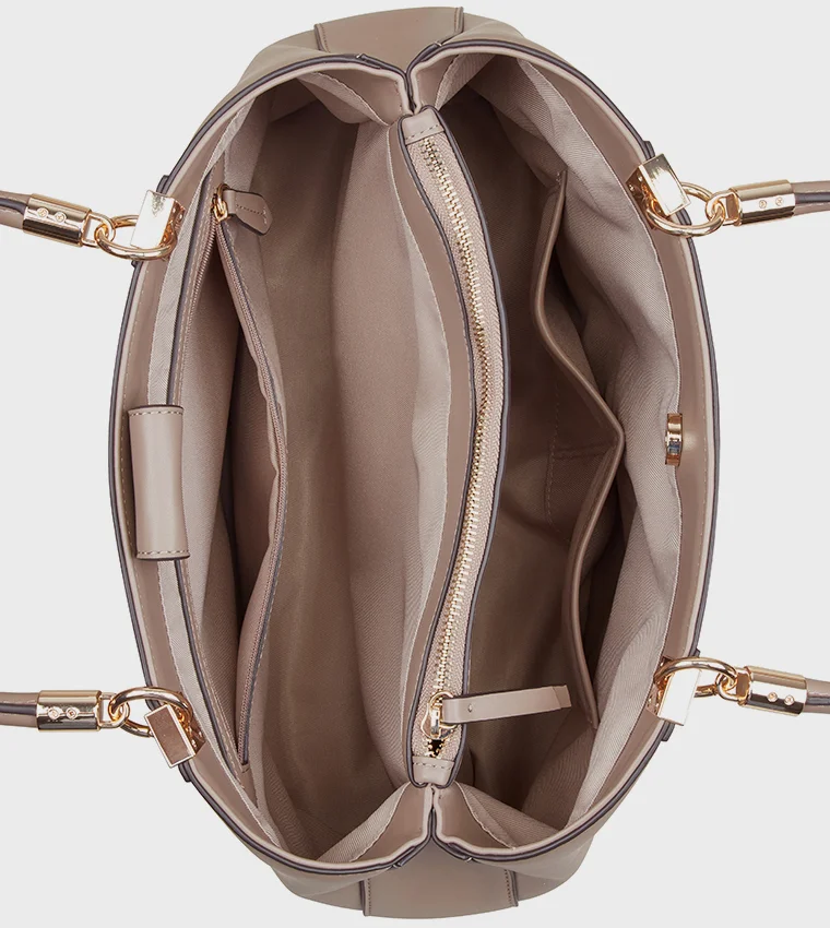 NINE WEST DONELLA Logo Metal Zippered Shoulder Bag
