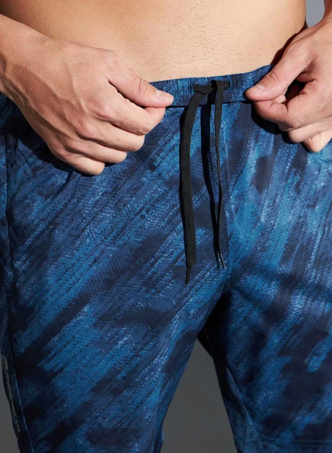 Technosport Technosport Men Printed 2-Way Stretch Regular Fit Shorts