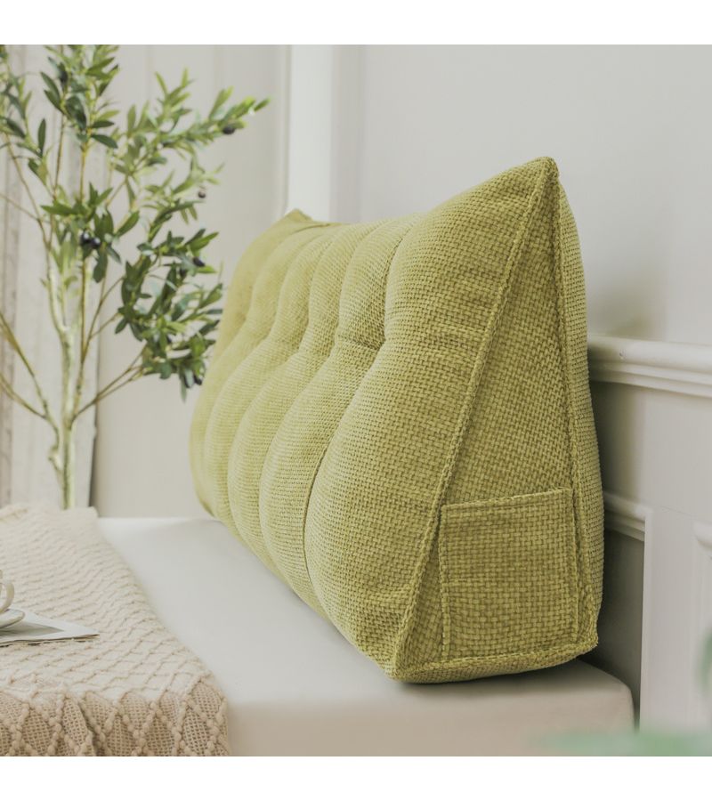 Mustard Yellow Soft Triangle Cushion Bedside Seat Cushion 23 62x7 87x19 69 Inch Lumbar Support Back Waist Support Detachable Button Side Pocket 7 Sizes Multi Functional All Season - Image 5