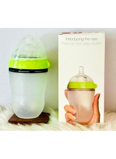 Oasisgalore 8Oz (250 ML) Extra Soft Baby Bottle with Straw - Easy Squeeze, Anti-Colic, Natural Comfort for Infants & Newborns (Green)  - Image 3