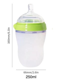 Oasisgalore 8Oz (250 ML) Extra Soft Baby Bottle with Straw - Easy Squeeze, Anti-Colic, Natural Comfort for Infants & Newborns (Green)  - Image 2