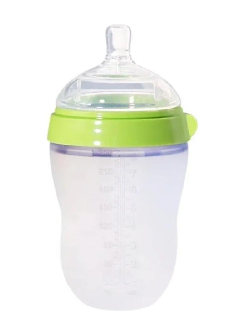 أوزيغالور 8 أوقية (250 مل) زجاجة أطفال ناعمة للغاية مع قشة - سهلة الضغط، مضادة للمغص، مريحة طبيعية للرضع وحديثي الولادة (أخضر) - Image 1