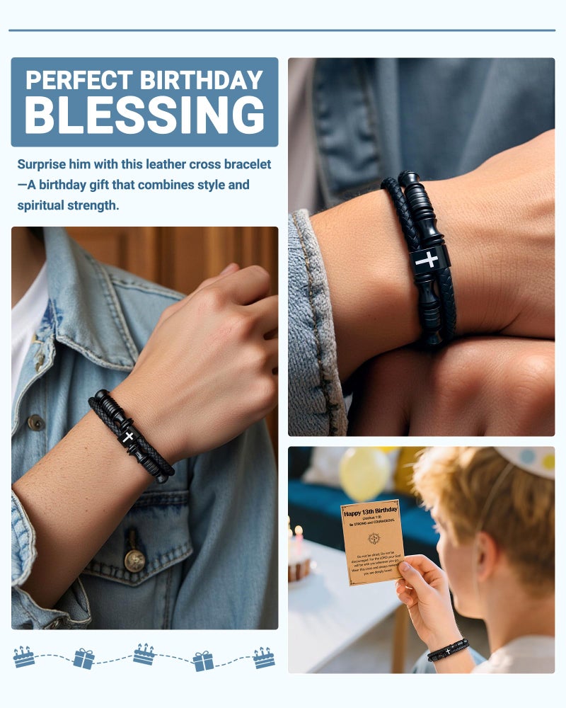 UNGENT THEM 13th Birthday Decorations Gifts for 13 Year Old Boys Official Teenager Teens Boy Happy Birthday Bracelet Ideas - Image 2