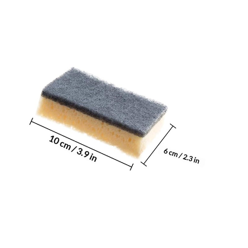 Dual Sided Kitchen Sponge Scrubber Non Scratch Dish Washing Sponge Pack of 12 Deep Black - Image 3