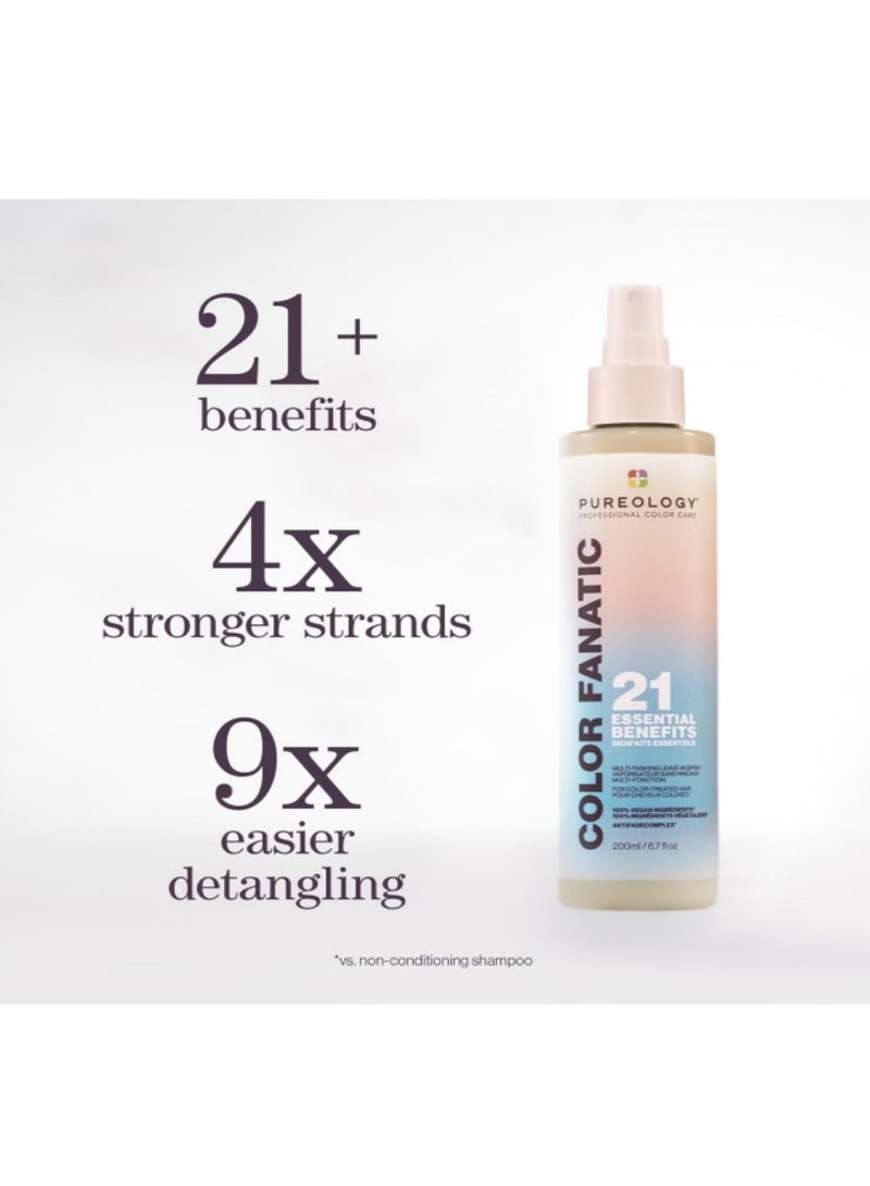 PUREOLOGY Pureology Color Fanatic Leave - in Conditioner Hair Treatment Detangler Spray - Powerfully Protects Color from Fading, Heat - Protectant, Vegan Formula, 6.7 Fl Oz Ample Volume for Hair Care - Image 2