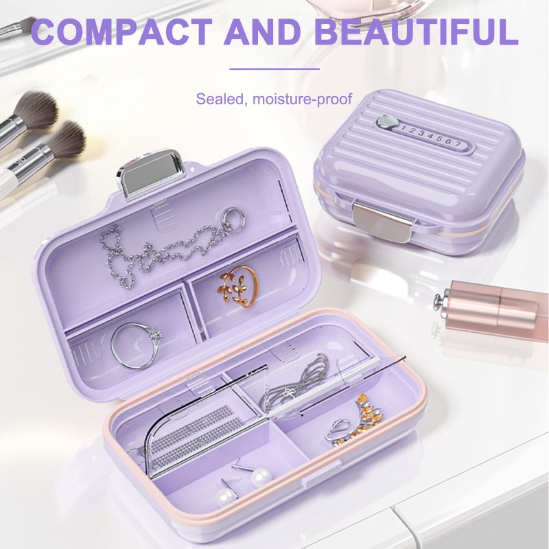 Goffing Travel Pill Organizer Box with Labels, 7 Compartments Portable Mini Pill Case, Daily Medication Organizer Storage Pill Container for Pocket Pharmacy(Purple, S) - Image 5