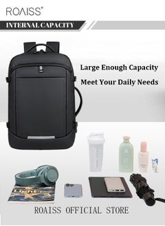 roaiss Multi Purpose Large Capacity Laptop Backpack with USB Charge Men Extra Large Carry On Backpack Men Water Resistant Traveling Suitcase Weekender Bag Daypack for Business  - Image 2