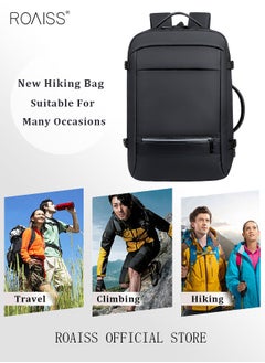 roaiss Multi Purpose Large Capacity Laptop Backpack with USB Charge Men Extra Large Carry On Backpack Men Water Resistant Traveling Suitcase Weekender Bag Daypack for Business  - Image 3