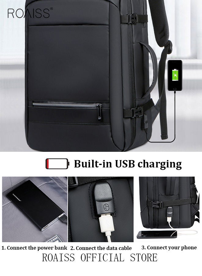 Multi Purpose Large Capacity Laptop Backpack with USB Charge Men Extra Large Carry On Backpack Men Water Resistant Traveling Suitcase Weekender Bag Daypack for Business