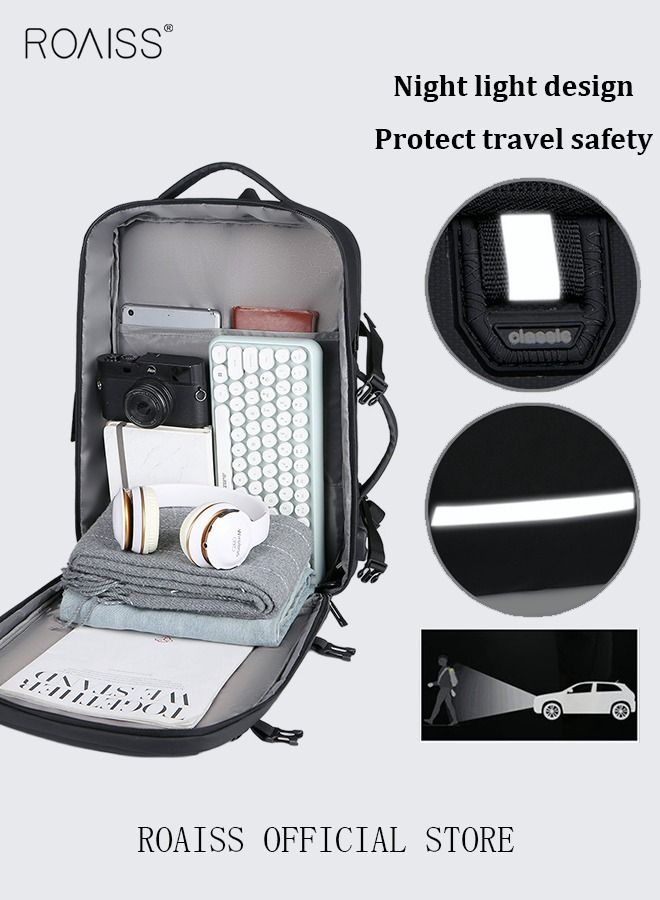 Multi Purpose Large Capacity Laptop Backpack with USB Charge Men Extra Large Carry On Backpack Men Water Resistant Traveling Suitcase Weekender Bag Daypack for Business