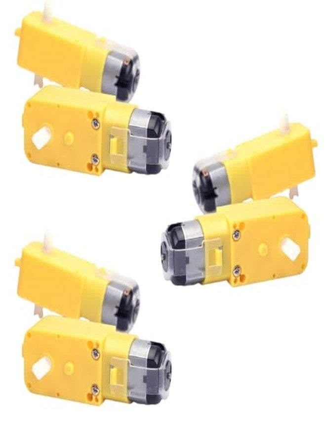 R&D Imported Dual Shaft BO Motor With 65mm Rubber Robot Wheel and DC Motor Black Yellow Set of (6) - Image 4