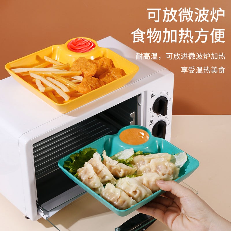 Wheat Straw Square Thickened Japanese Dumplings Plate With Vinegar Dish Sushi Fries Household Dish Plate Can Enter Microwave - Image 5