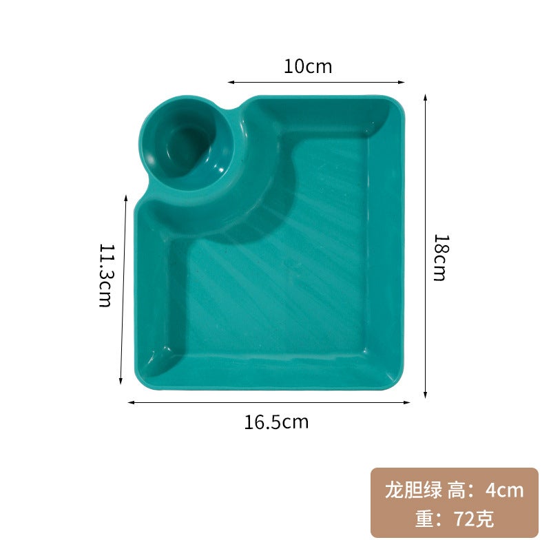 Wheat Straw Square Thickened Japanese Dumplings Plate With Vinegar Dish Sushi Fries Household Dish Plate Can Enter Microwave - Image 1