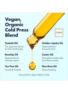 Onsen Secret Organic Cuticle Oil for Nails - USA Made - Japanese Treatment for Damaged Nails - Natural Nail Oil Cuticle Repair - Visible Results For Perfect Nails - Nail Strengthener and Growth Reboot Oil 10ml  - Image 5