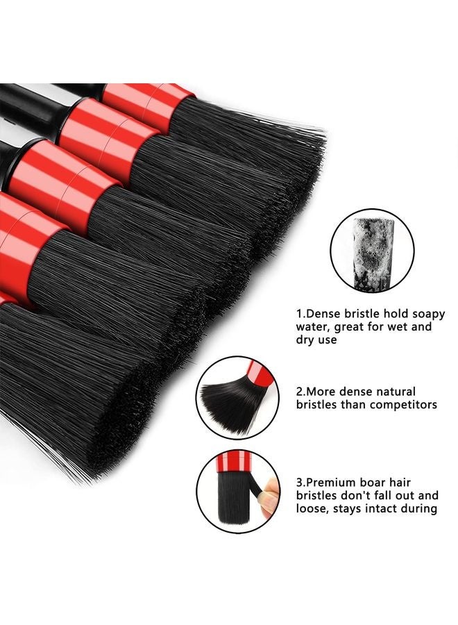 HOMESTAR 10pcs Auto Car Detailing Brush Set Car Interior Cleaning Kit Includes 5 Boar Hair Detail Brush,3 Wire Brush, 2 Air Vent Brush for Cleaning Car Interior Exterior, Dashboard Engines Leather Wheel - Image 2