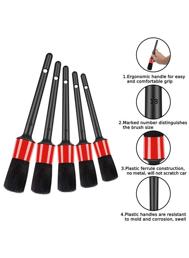 HOMESTAR 10pcs Auto Car Detailing Brush Set Car Interior Cleaning Kit Includes 5 Boar Hair Detail Brush,3 Wire Brush, 2 Air Vent Brush for Cleaning Car Interior Exterior, Dashboard Engines Leather Wheel - Image 3