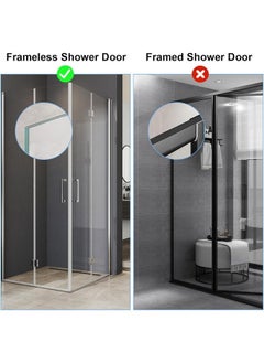 Hihonor Shower Door Hooks, 304 Stainless Steel Over Door Hooks, Towel Hooks for Bathroom Frameless Glass Shower Door 0.47"(12mm), Drilling-Free Hanger Shower Hooks, 2-Pack, Silver  - Image 3