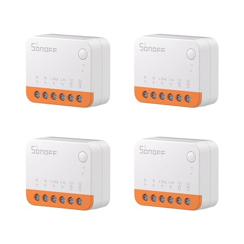SONOFF مفتاح ضوء لاسلكي ذكي SONOFF MINIR4 10A، وحدة DIY عالمية لحل أتمتة المنزل الذكي، متوافق مع أليكسا و جوجل هوم، لا حاجة إلى محور، عبوة 4 قطع - Image 1