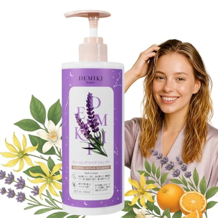 DEMIKI Shampoo for Women,Japanese Shampoo for Damaged Hair,Lavender Perfume,Sulfate Free,Keratin Care, Color Safe, Gentle for Color Treated Hair, Moisturizing Hair Care, Anti Dandruff 450ml,16oz - Image 1