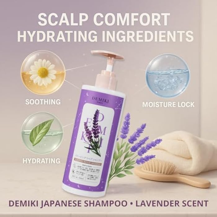 DEMIKI Shampoo for Women,Japanese Shampoo for Damaged Hair,Lavender Perfume,Sulfate Free,Keratin Care, Color Safe, Gentle for Color Treated Hair, Moisturizing Hair Care, Anti Dandruff 450ml,16oz - Image 5