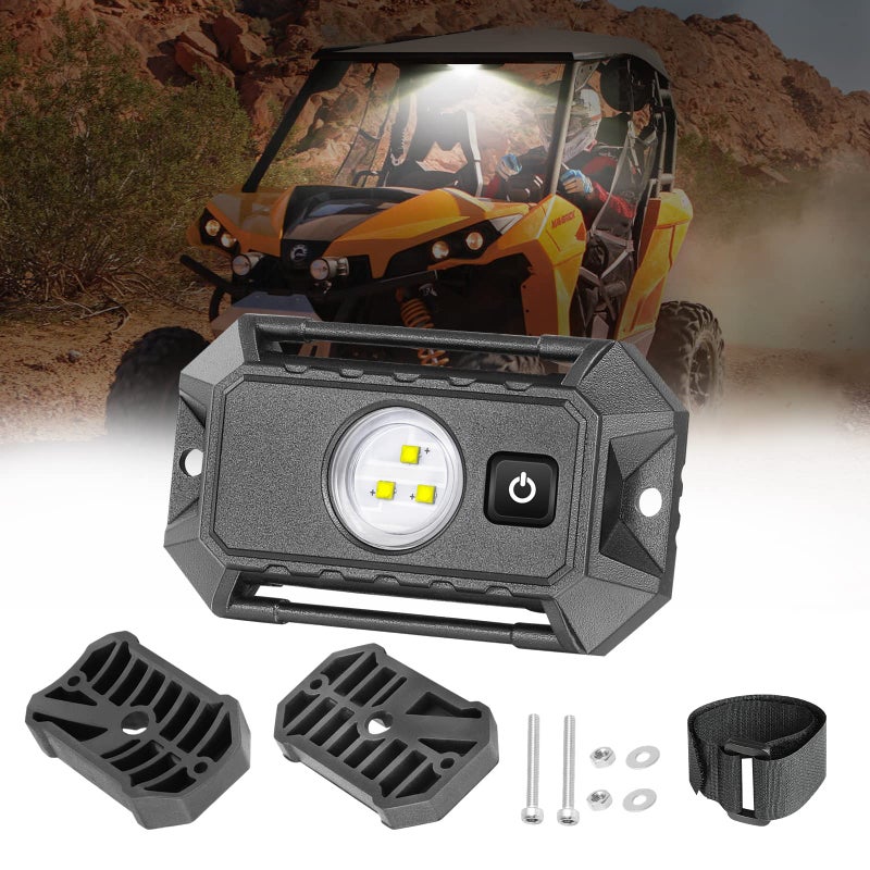 UTV LED Dome Light 12V with Switch Rfroad Lighting Universal Roll Bar Mount LED White Light Interior Dome Light for UTV ATV Polaris RZR Can Am Car Golf Cart