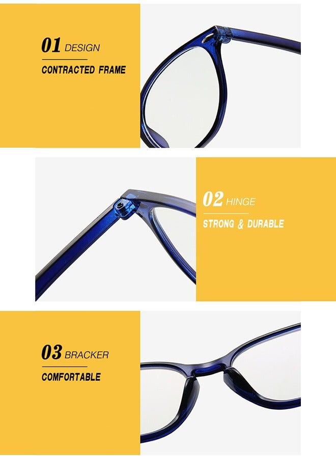 AZorb Round Blue Light Glasses for Women Men Reading Glasses Computer Eyeglasses Gaming Eye Glasses for Men Ladies  Anti Blue Light Blocking Anti Radiation Clear Lens Eyewear.  - Image 2