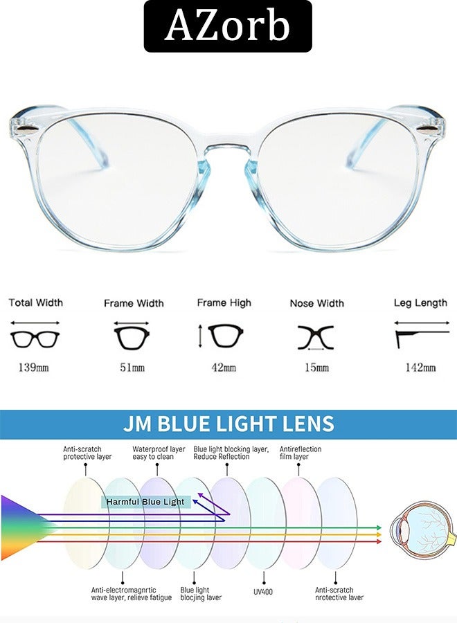 Round Blue Light Glasses for Women Men Reading Glasses Computer Eyeglasses Gaming Eye Glasses for Men Ladies  Anti Blue Light Blocking Anti Radiation Clear Lens Eyewear.