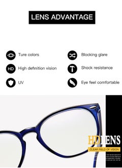AZorb Round Blue Light Glasses for Women Men Reading Glasses Computer Eyeglasses Gaming Eye Glasses for Men Ladies  Anti Blue Light Blocking Anti Radiation Clear Lens Eyewear.  - Image 4
