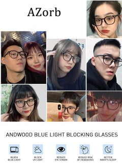 AZorb Round Blue Light Glasses for Women Men Reading Glasses Computer Eyeglasses Gaming Eye Glasses for Men Ladies  Anti Blue Light Blocking Anti Radiation Clear Lens Eyewear.  - Image 5