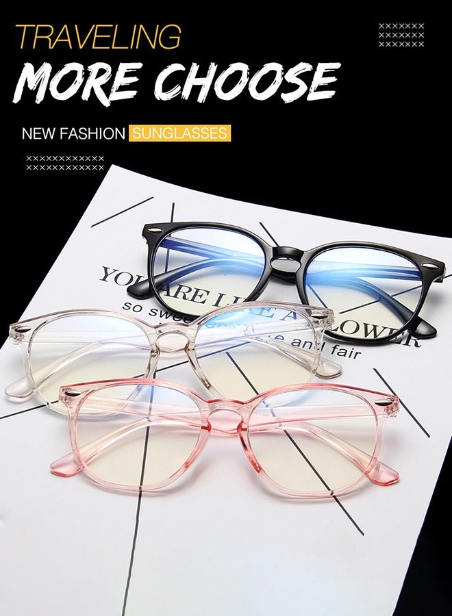 Round Blue Light Glasses for Women Men Reading Glasses Computer Eyeglasses Gaming Eye Glasses for Men Ladies  Anti Blue Light Blocking Anti Radiation Clear Lens Eyewear.