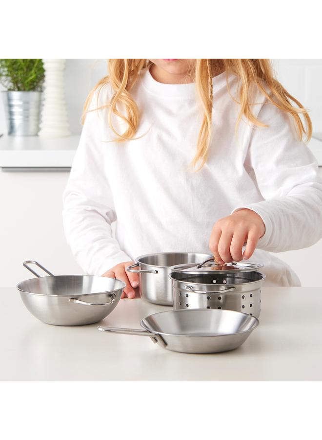 erorex 5-piece toy cookware set, stainless steel colour - Image 2